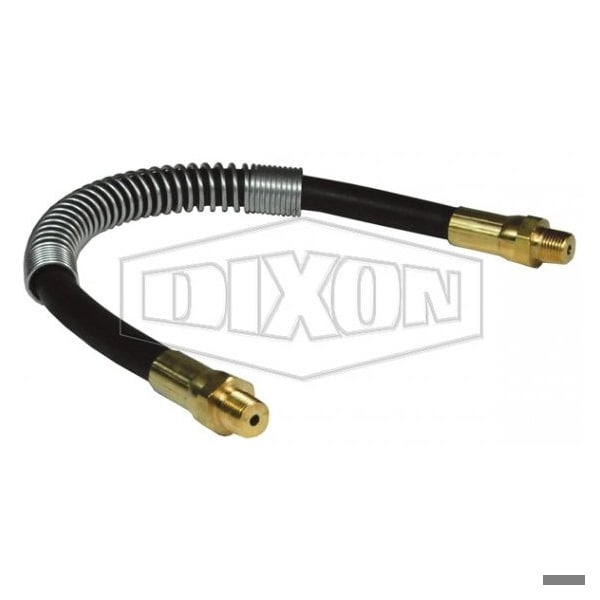 Dixon Grease Whip Hose Assembly with Strain Relief Spring, 12 in L